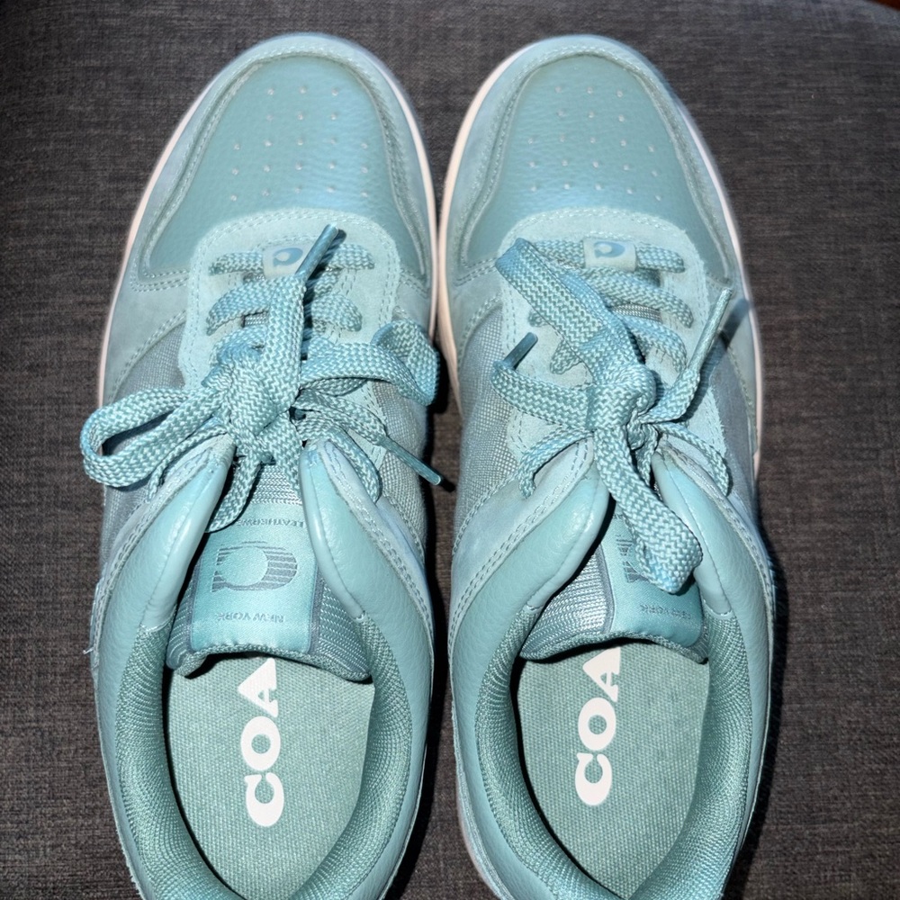 Coach Aqua Blue Lace-Up Sneakers